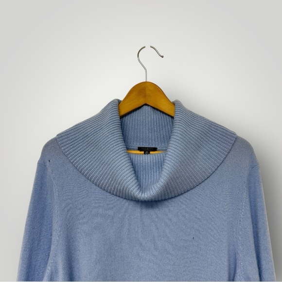 TALBOTS Cashmere Sweater Cowl Neck Sz 2X Blue - Picture 2 of 15